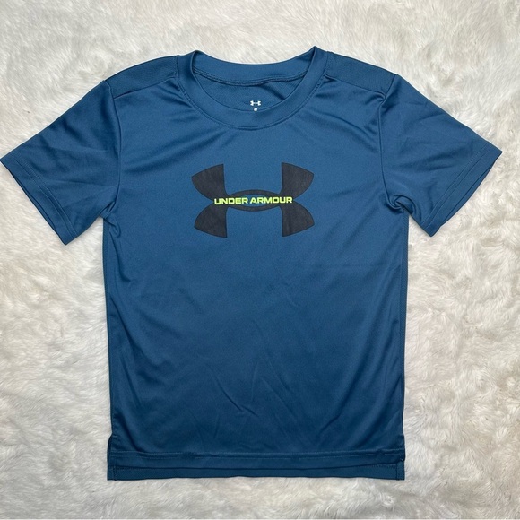 Under Armour T-Shirt Blue/Black/Green Size 6 - Picture 1 of 16